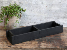 Cargar imagen en el visor de la galería, Caja de madera de 2 compartimentos - negra
