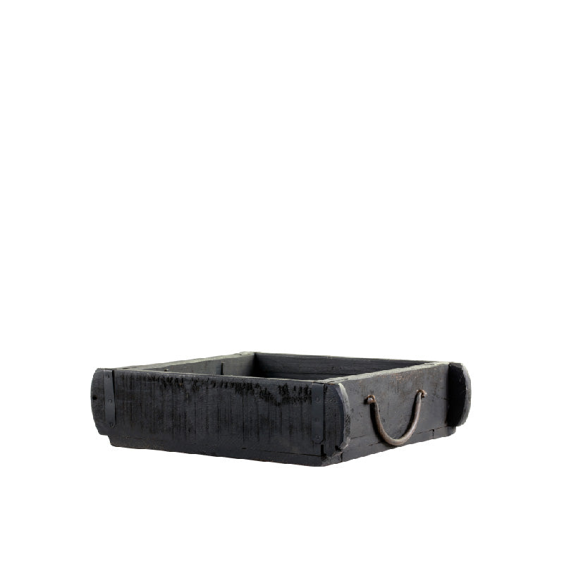 Caja de madera cuadrada - negra