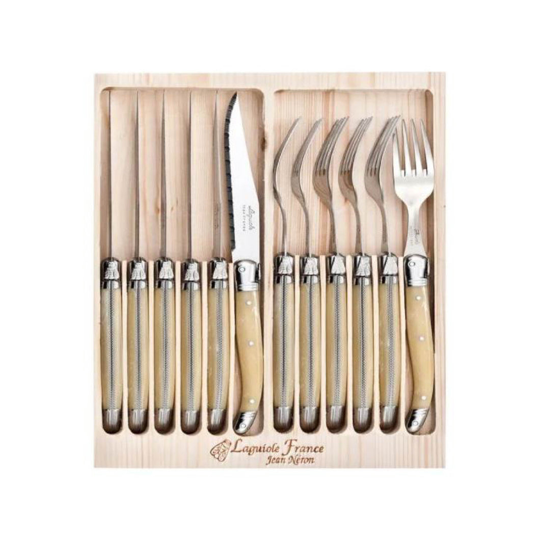 Set 6 cuchillos + 6 tenedores - Mármol